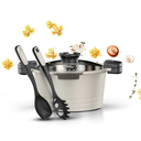 Food Appeal Pasta Black Marble Pasta Casserole 24 cm with Pasta Spoon & Serving Spoon | Cream.webp