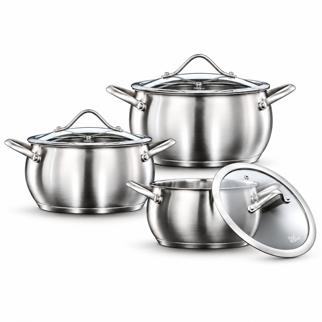 Polished Stainless Steel Cookware Set.webp