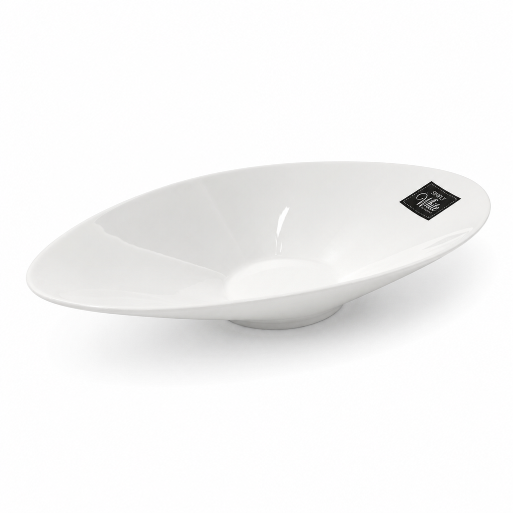 Naaman Simply White Oval Porcelain Serving Bowl – 28 x 16 cm