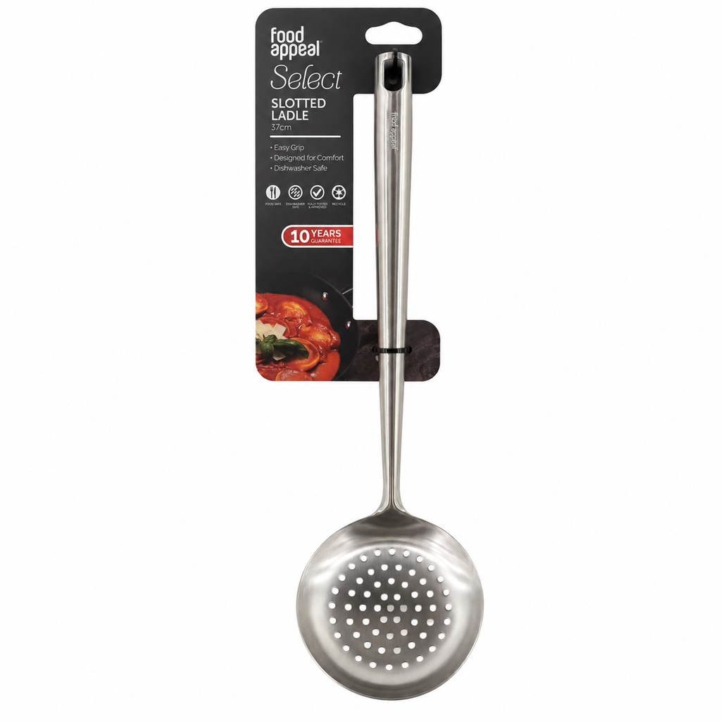 Food Appeal Select Stainless Steel Slotted Ladle – 37 cm