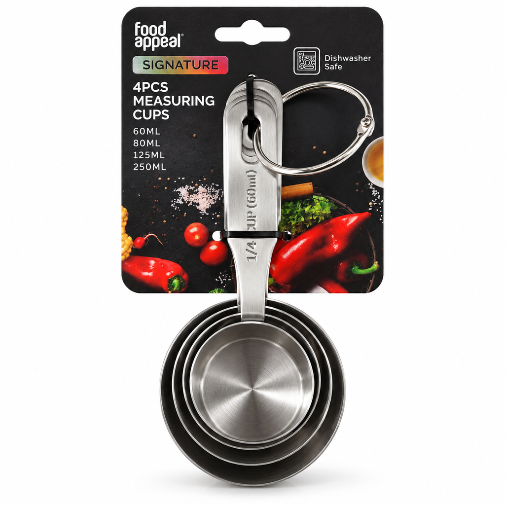 Food Appeal Signature 4-Piece Stainless Steel Measuring Cups Set