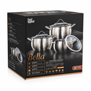 Food Appeal BELLA Stainless Steel Cookware Set – 6 Pieces | 18/22/26 cm