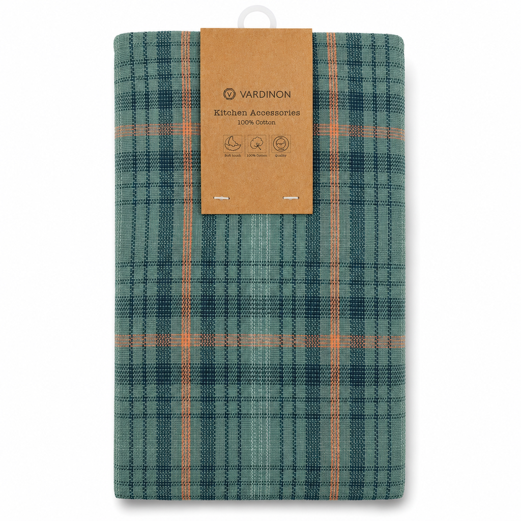 VARDINON Kitchen Accessories Plaid Kitchen Towels 40x60 cm  2 Pcs (Light Blue)
