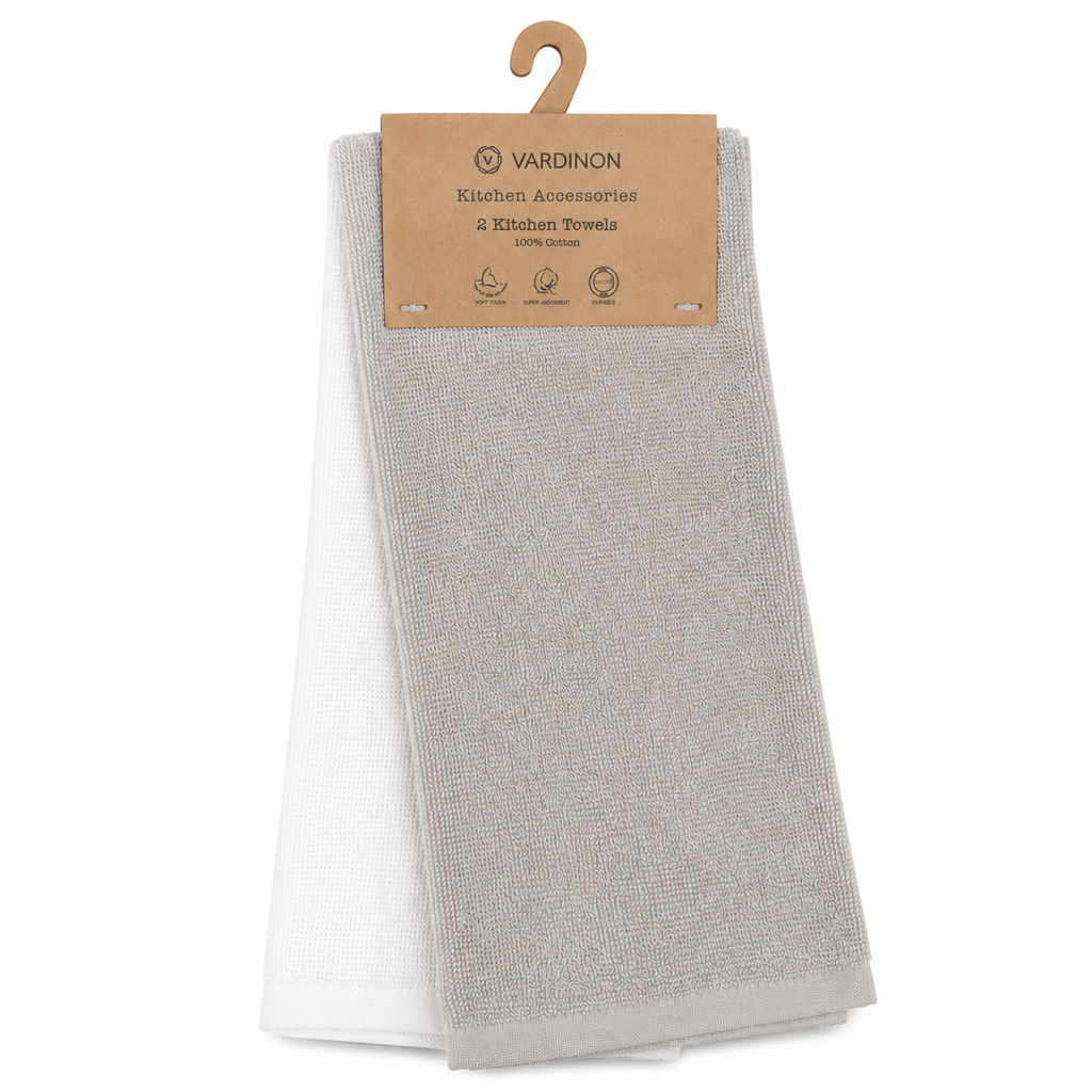 VARDINON Kitchen Accessories – 100% Cotton Kitchen Towel Set (2 Pieces)