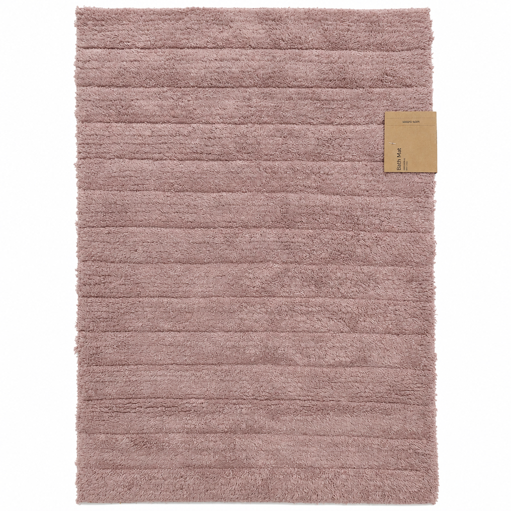 VARDINON 100% Cotton Terry Bath Mat – 50 × 70 cm | Dusty Rose