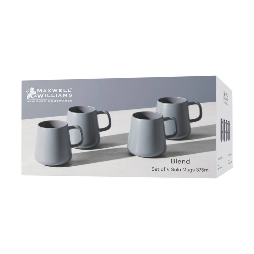 MAXWELL & WILLIAMS Blend Set Of 4 Sala Mugs 375 ml Grey