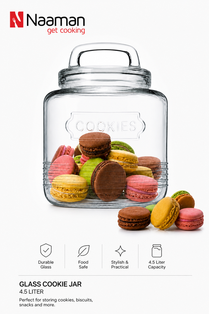 Naaman Glass Cookie Jar – 4.5 Liter