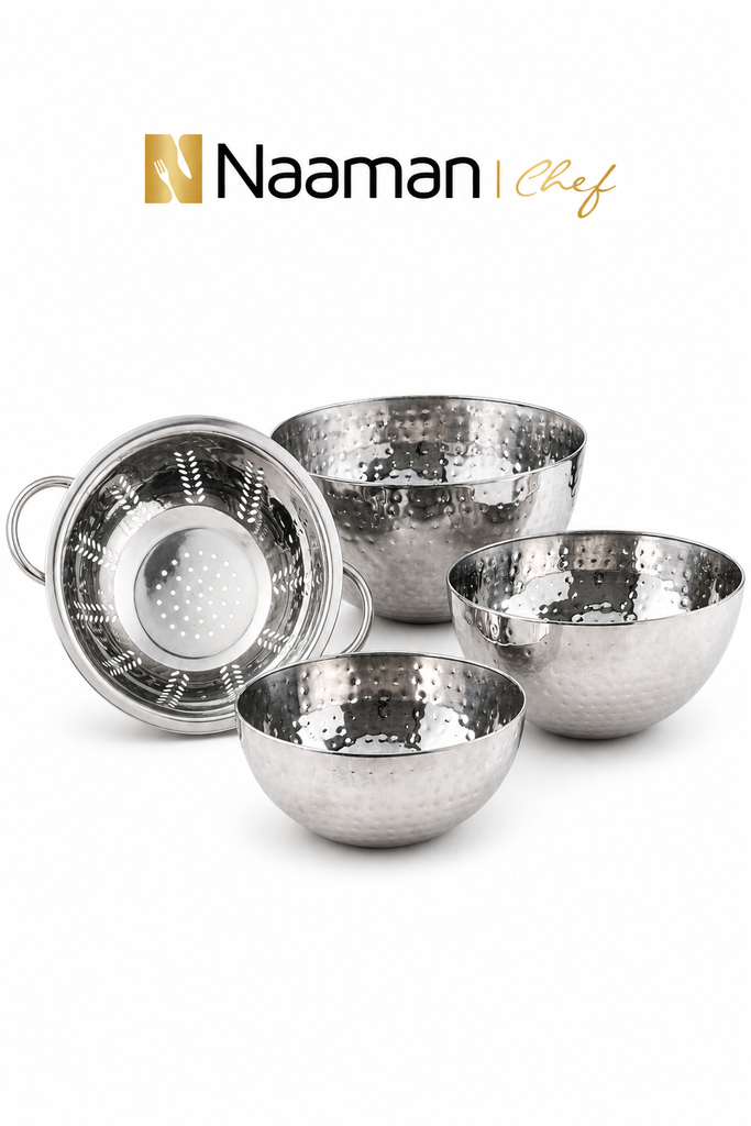 Naaman Chef 4-Piece Stainless Steel Mixing Bowls Set
