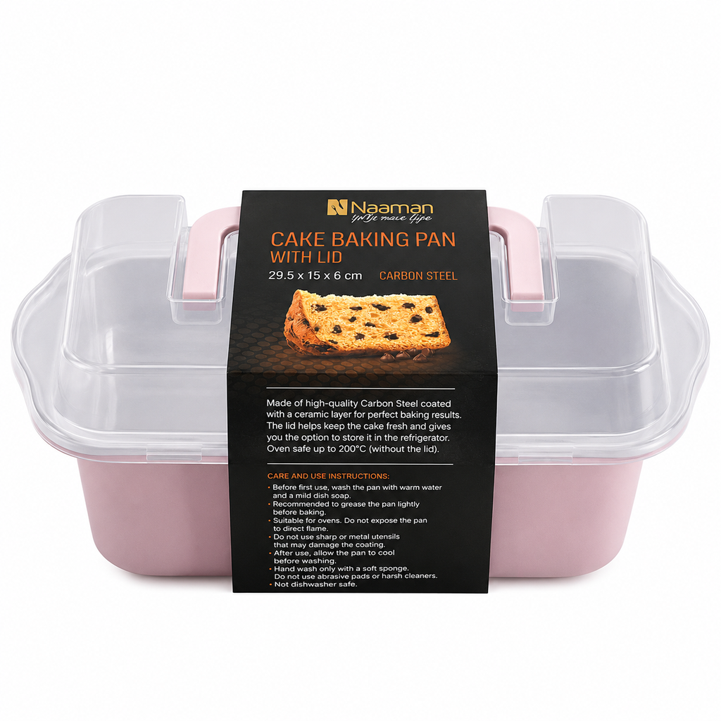 Naaman Carbon Steel Loaf Pan with Lid – 29.5 cm – Pink