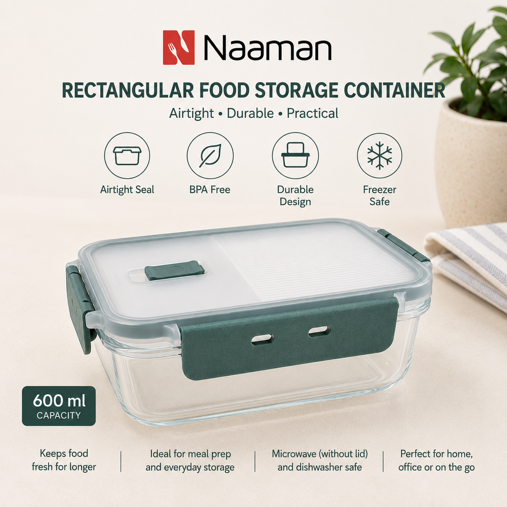 Naaman Perfecto Rectangular Food Storage Container – 600 ml