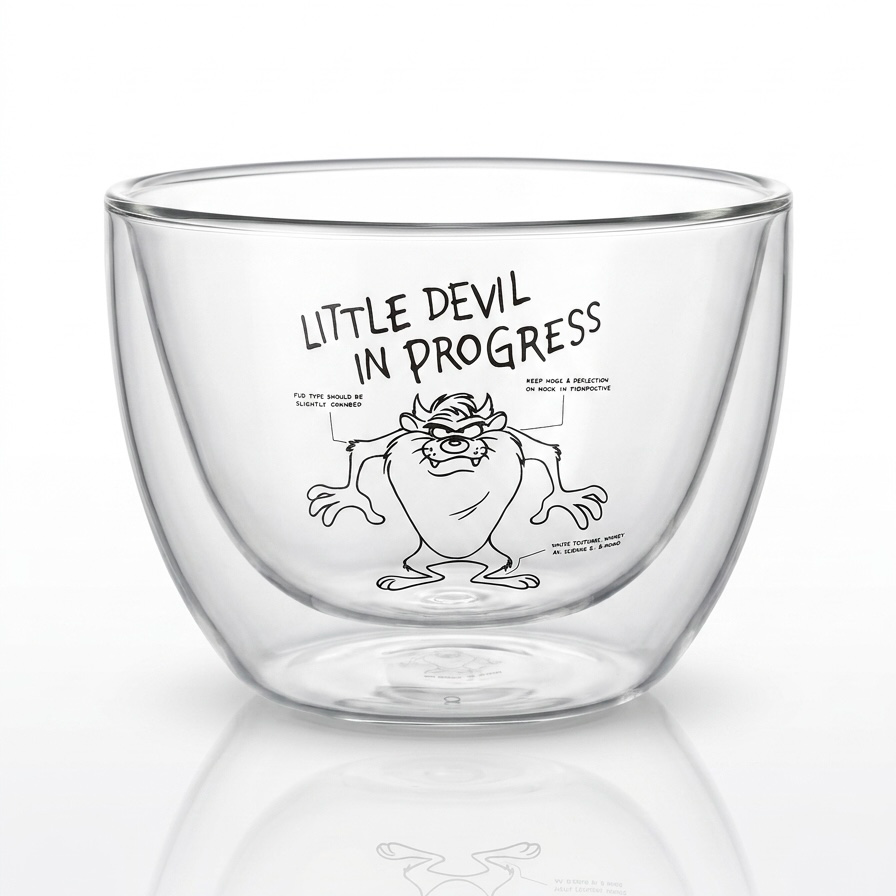 Naaman Disney “Little Devil in Progress” Double-Wall Glass Bowl – 13cm