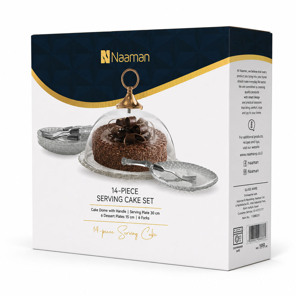 Naaman 14-Piece Glass Cake Serving Set