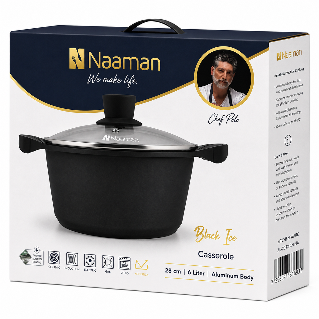 Naaman Black Ice Casserole Pot – 28 cm / 6L