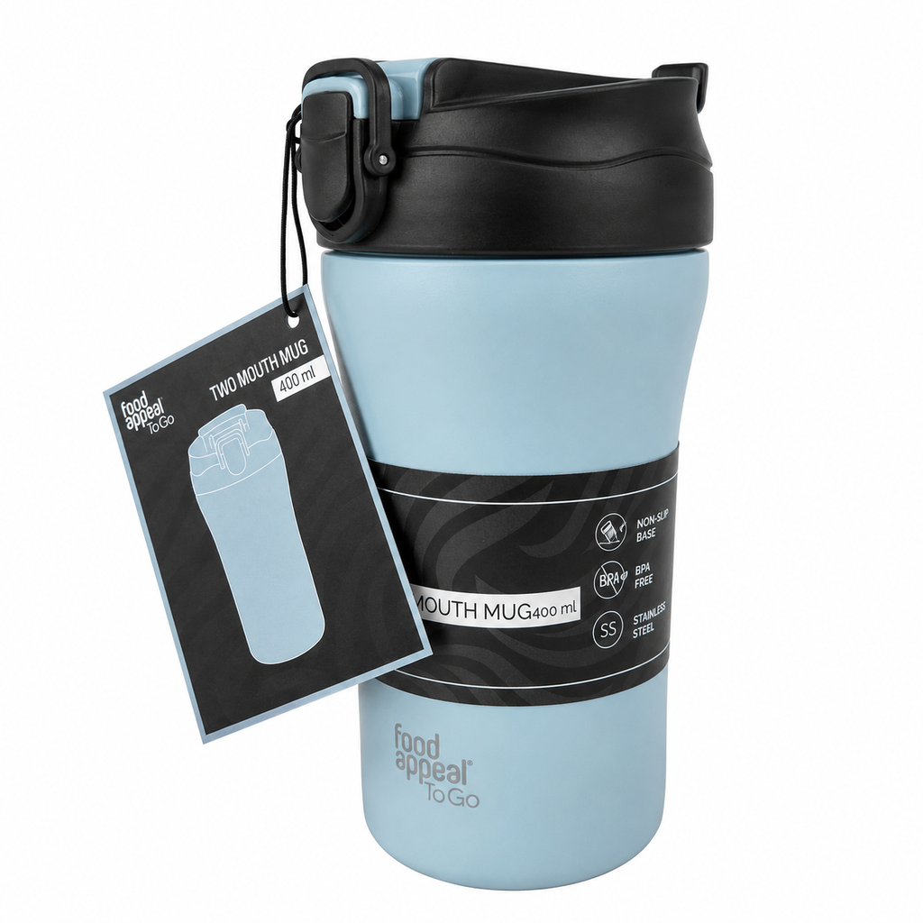 Food Appeal TO GO Thermal Tumbler with Straw & Sip Lid – 400 ml (Light Blue)