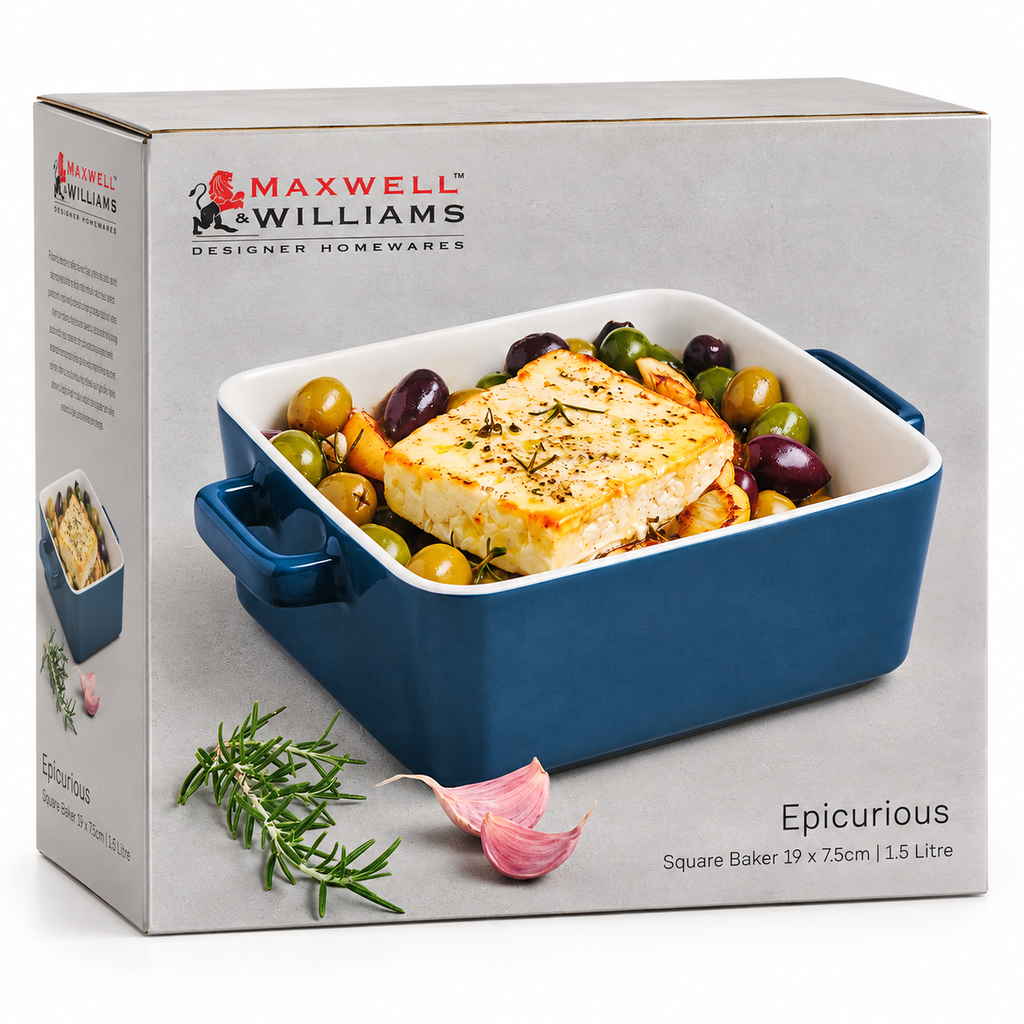 MAXWELL & WILLIAMS Epicurious Square Baker - 19 x 7.5 cm | 1.5 L
