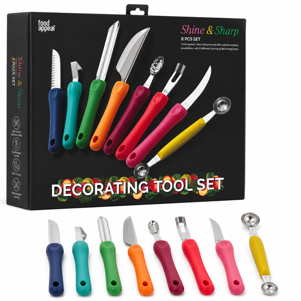 Food Appeal Shine & Sharp Decorating Tool Set – 8 Pieces