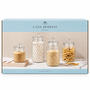 Casa Domani Trellis – 4-Piece Glass Storage Jar Set