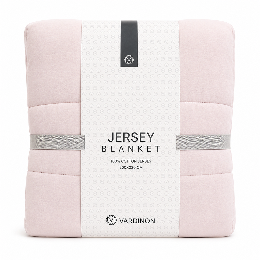 VARDINON Jersey  Summer Blanket – 100% Cotton (200 × 220 cm) | Light Pink