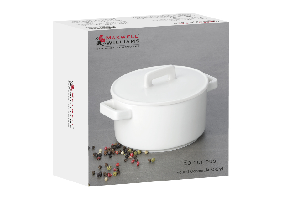 Maxwell & Williams Epicurious Round Casserole 500ml – White