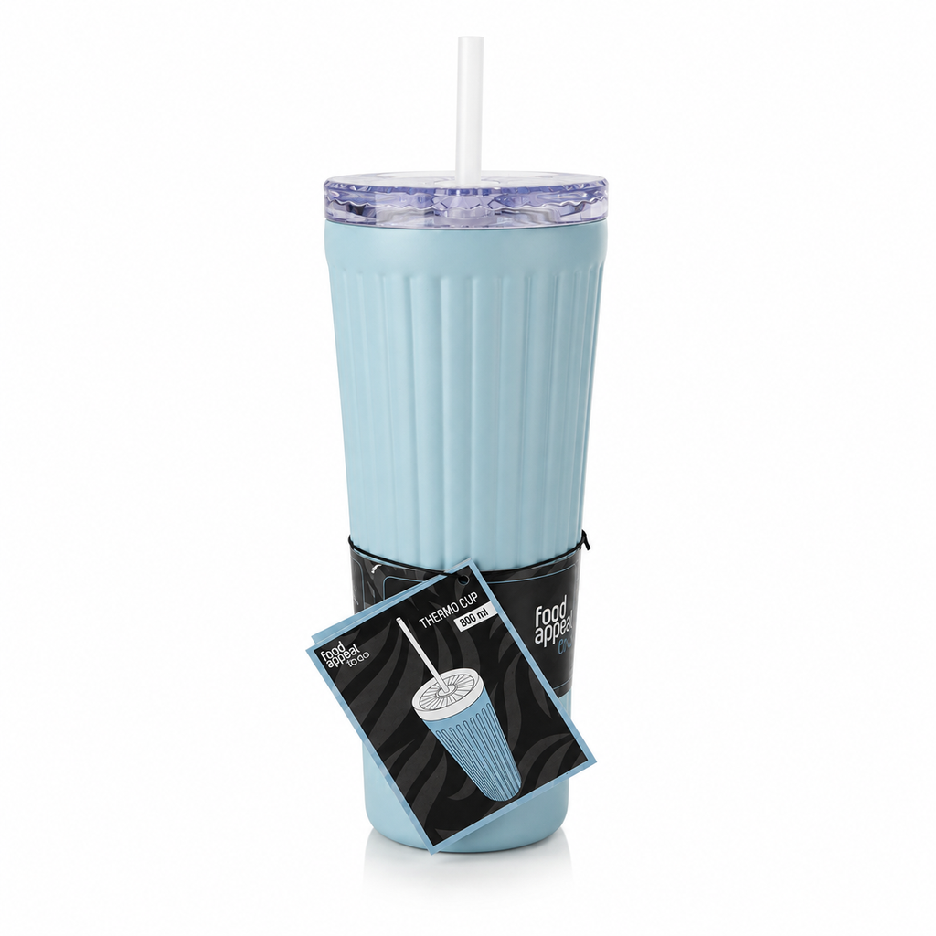 Food Appeal To Go Thermo Cup with Straw – 800 ml (Light Blue)