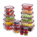 Food Appeal GLASS CLOC Glass Food Storage Containers with Snap Locking Lids | Burgundy