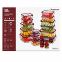 Food Appeal GLASS CLOC Glass Food Storage Containers with Snap Locking Lids | Burgundy