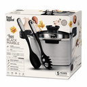 Food Appeal Pasta Black Marble Pasta Casserole 24 cm with Pasta Spoon & Serving Spoon | Cream