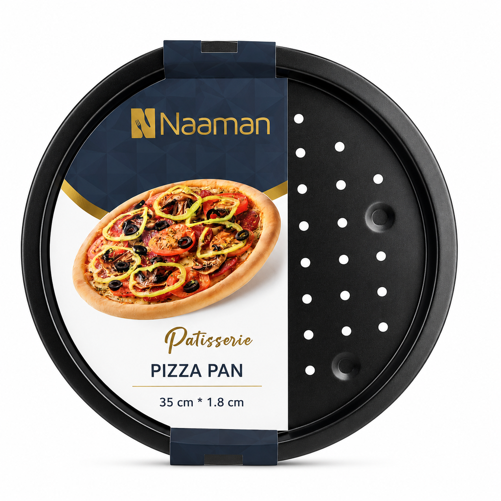Naaman Patisserie Carbon Steel Non-Stick Pizza Pan – 35 cm