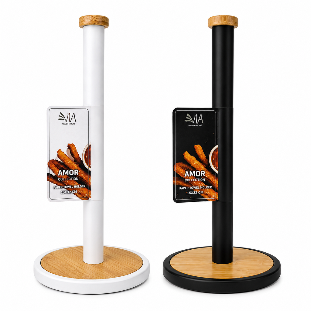VIA Amor Collection Paper Towel Holder (Black)