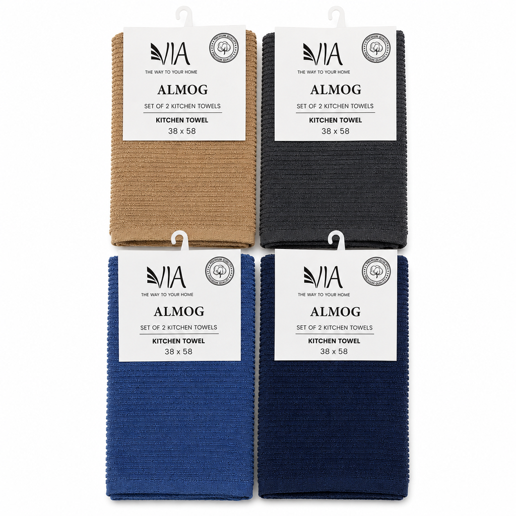 VIA ALMOG Premium Set of 2 Kitchen Towels | 38 × 58 cm