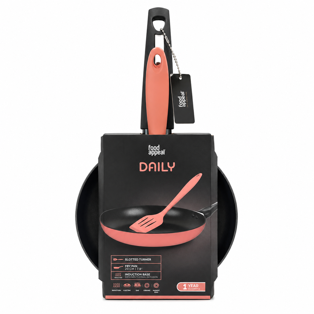 Food Appeal DAILY Fry Pan with Slotted Turner – 20 cm (Peach)