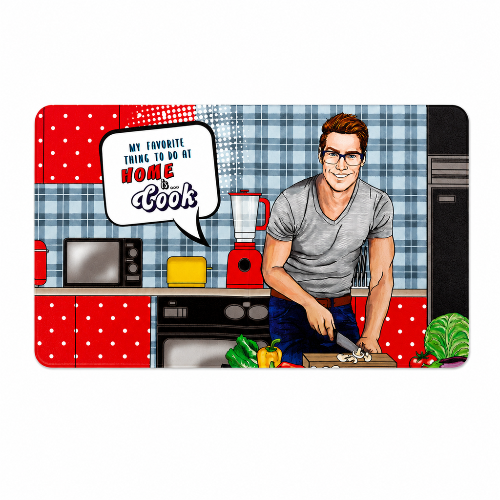 VARDINON PVC Kitchen Rug (43 x 73 cm) – Retro Kitchen Design