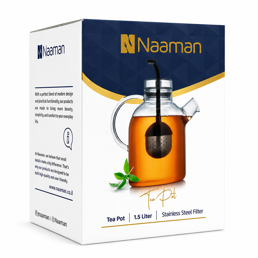 Naaman 1.5L Glass Tea Pot With Stainless Steel Infuser