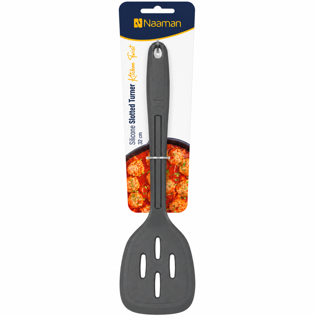 Naaman Kitchen Twist Silicone Slotted Turner - 32 cm