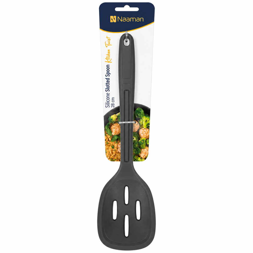 Naaman Kitchen Twist Silicone Slotted Spoon - 28 cm