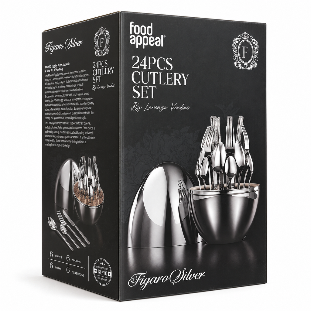 Food Appeal FIGARO Silver 24-Piece Cutlery Set by Lorenzo Verdini