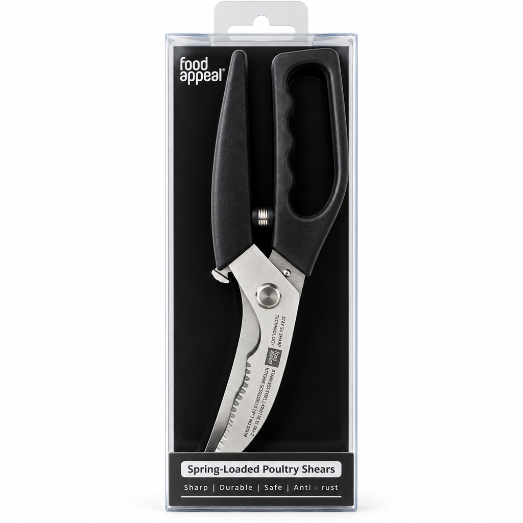 Food Appeal Stainless Steel Spring-Loaded Poultry Shears – 8"