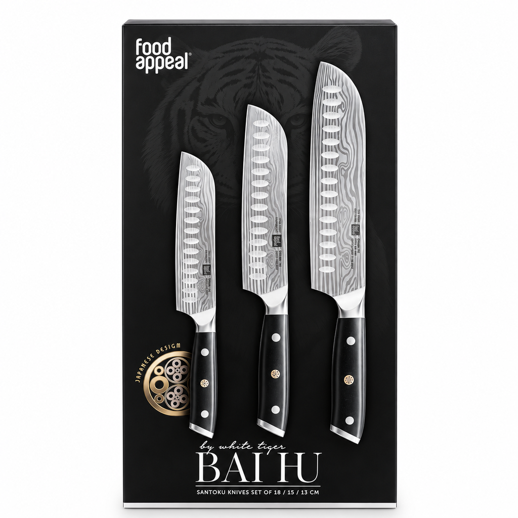 Food Appeal BAI HU Santoku Knifes Set Of 18 / 15 / 13 cm