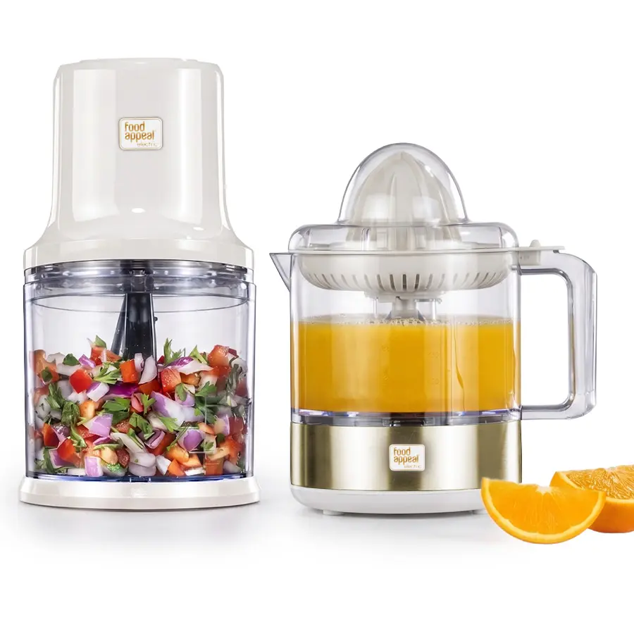 Food Appeal Fresh Start Breakfast set Electric Juicer + Chopper | Cream