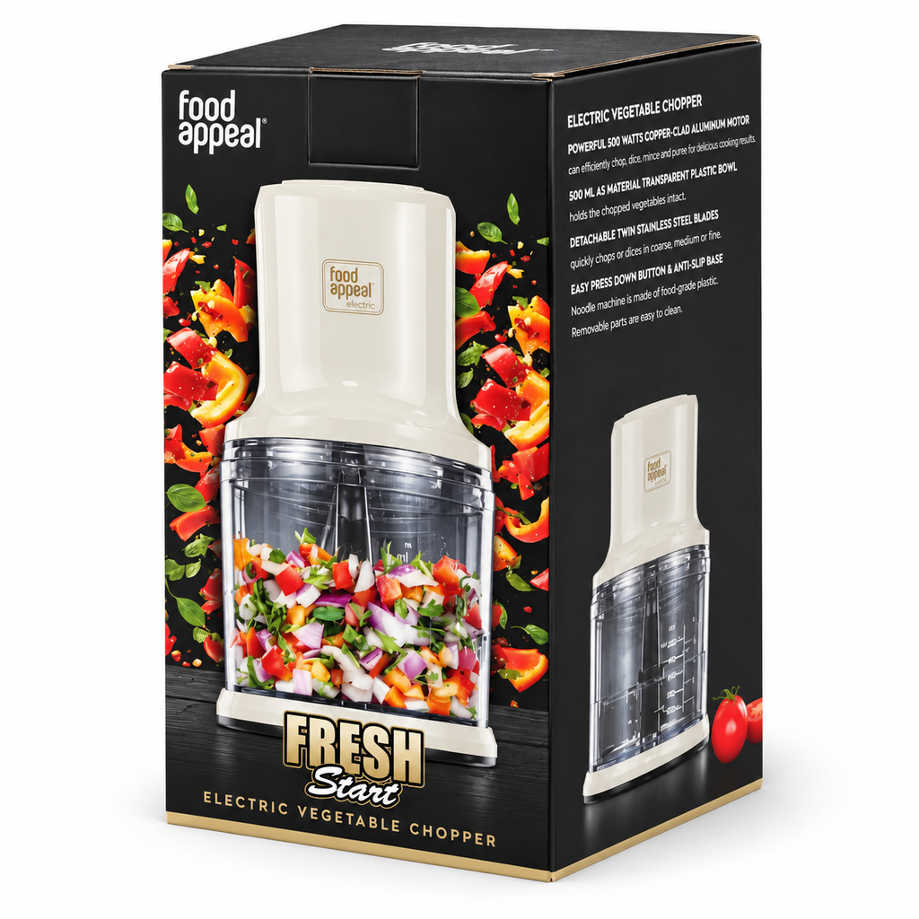 Food Appeal Fresh Start Electric Vegetable Chopper — 500 ml | Cream
