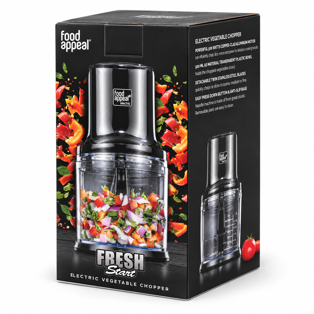 Food Appeal Fresh Start Electric Vegetable Chopper — 500 ml | Black