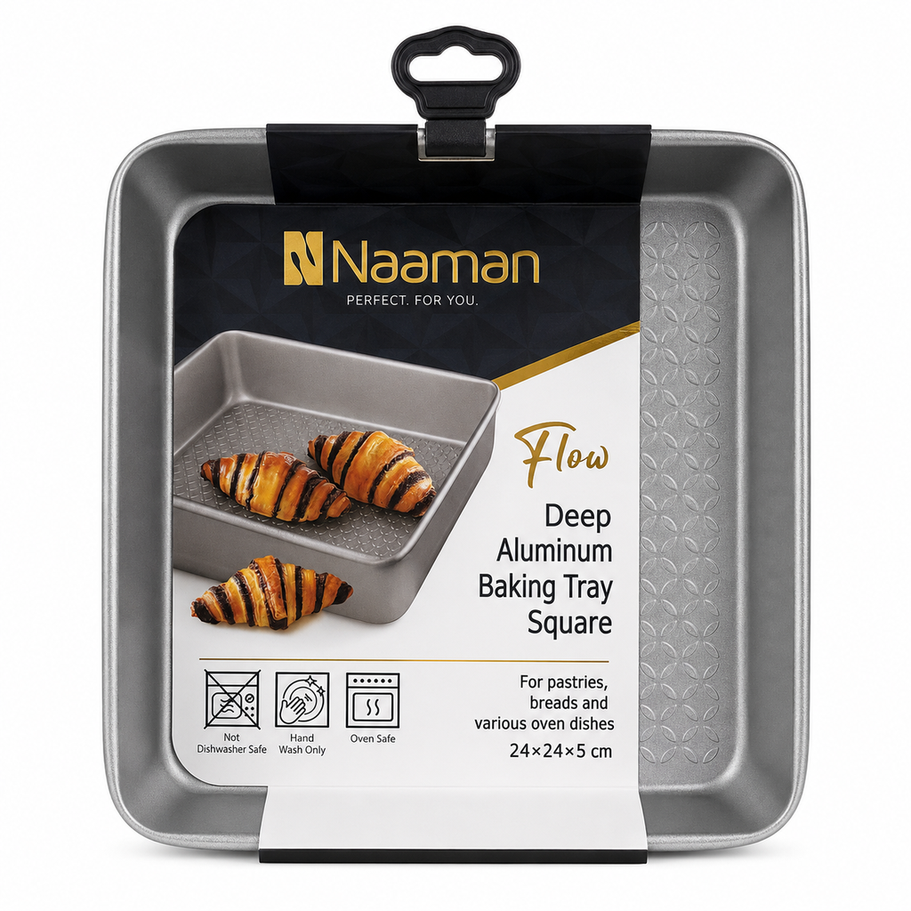 Naaman FLOW Deep Non-Stick Baking Tray – 24 × 24 × 5 cm