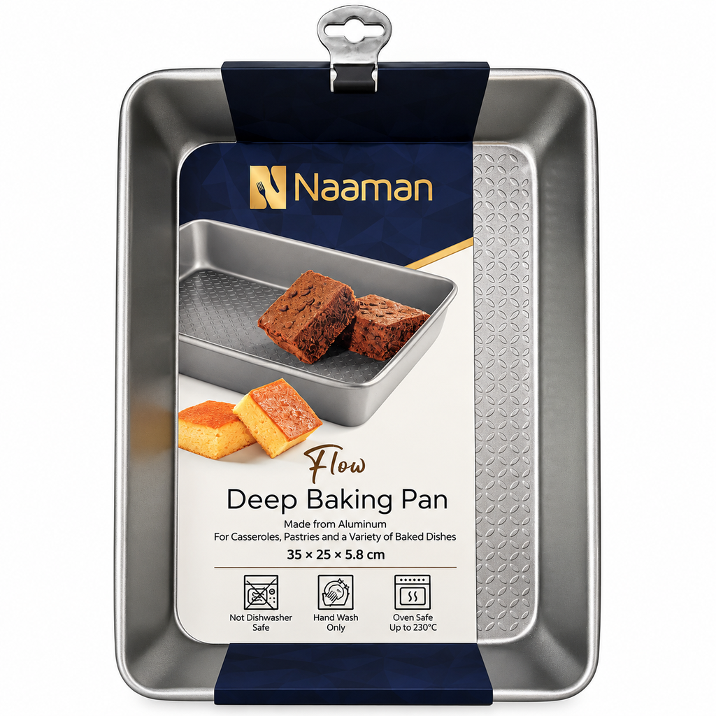 Naaman FLOW Deep Aluminum Baking Pan – 35 × 25 × 5.8 cm