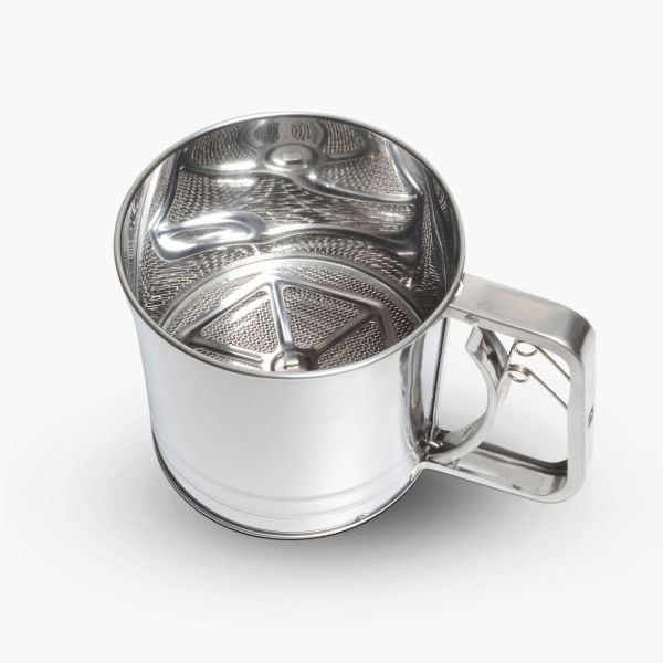 Naaman Stainless Steel Flour Sifter with Hand Crank – 12.5 cm
