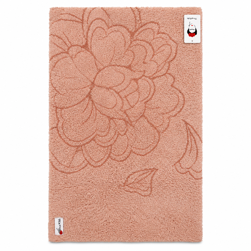 VARDINON Frida Kahlo 100% Cotton Bath Mat – 50 × 80 cm | Peach